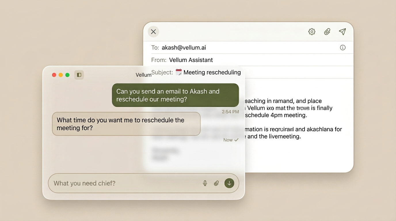 Email interface — AI assistant drafting replies